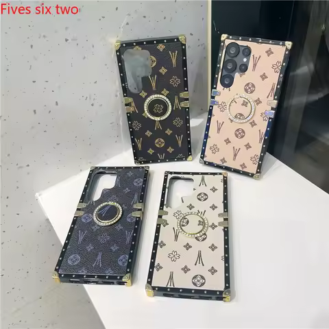 Luxury Fashion Glitter Ring Leather Cases For Samsung Galaxy S25 Ultra S24 S23 S22 S21 S20 S10 S9 Note20 Holder Shockproof Cover