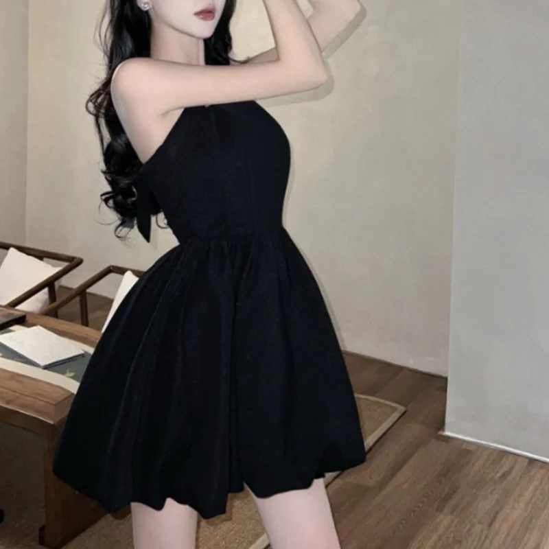 Robe noire sexy pour femmes, tenue de soirée, streetwear