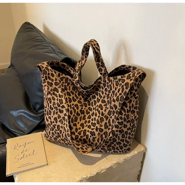 Leopard print bag styled for everyday wear