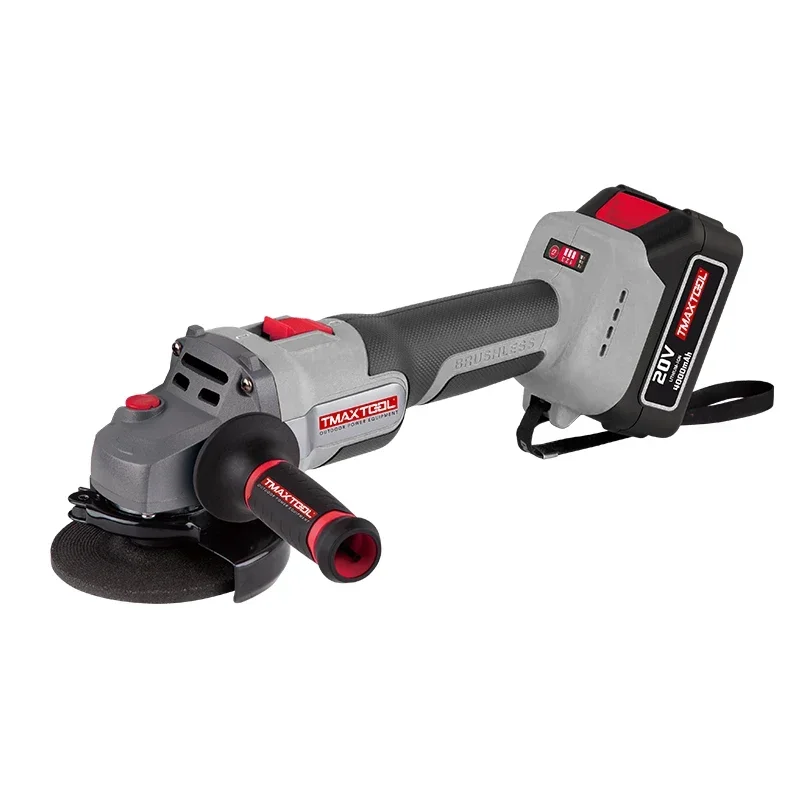 

Tmaxtool Professional Power Tools 4/4.5/5inch Cutting Discs High Speed 9600RPM 4.0Ah Lithium Battery cordless Angle Grinder
