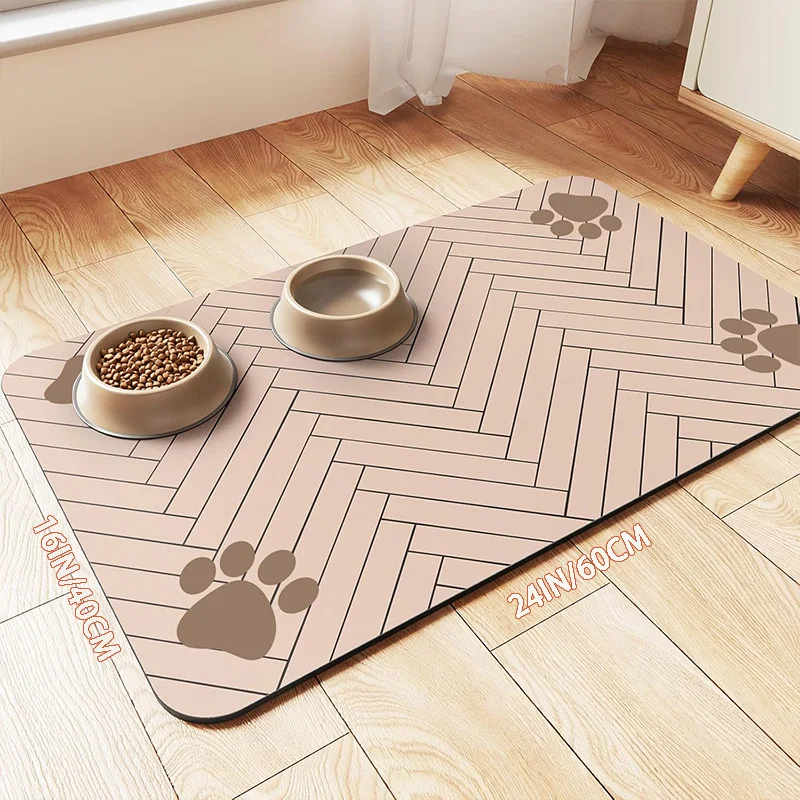 

Pet Feeding Dropshipping Pet Placemat for Food and Water Bowl, with Waterproof Rubber Backing, Quick Dry Water Mat for Dog Cat