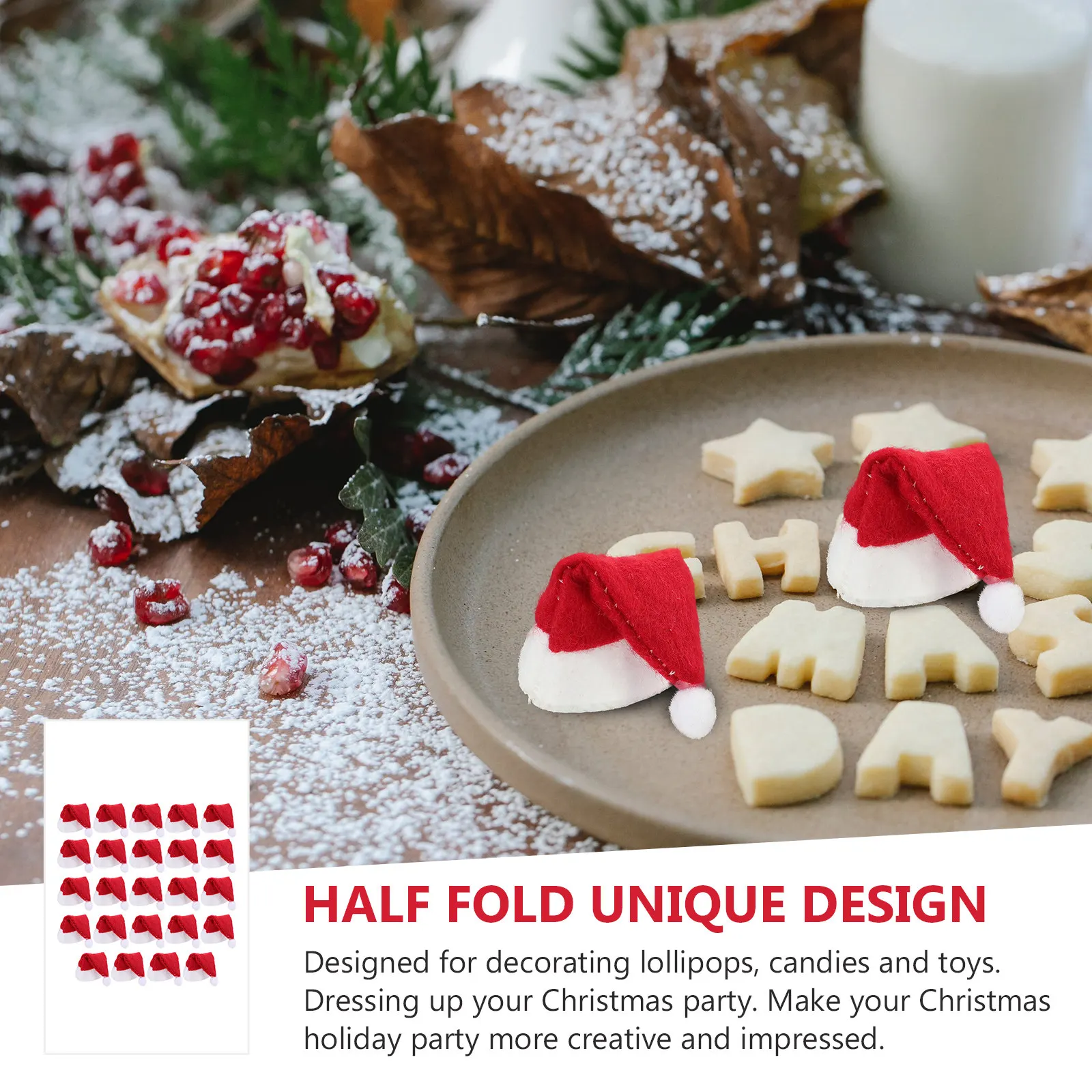 

24 Pcs Christmas Hat Santa Hats for Mini Tiny Crafts Lollipops Claus Decor