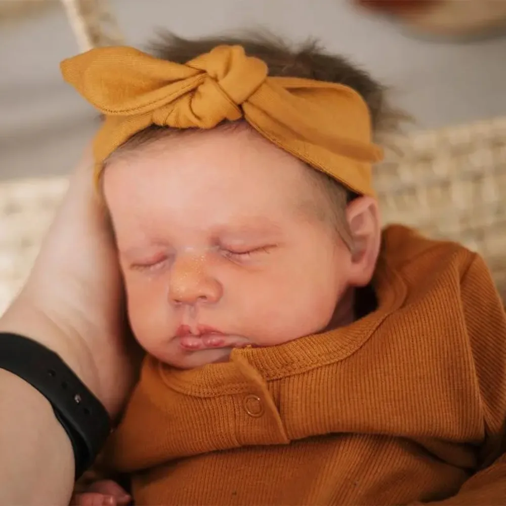 19 นิ้วไวนิลร่างกายเต็มรูปแบบ Sleeping Loulou ตุ๊กตาทารกแรกเกิด Handmade เหมือนจริง Bebe Reborn ตุ๊กตา 3D ภาพวาดผิวที่มองเห็นเส้นเลือด