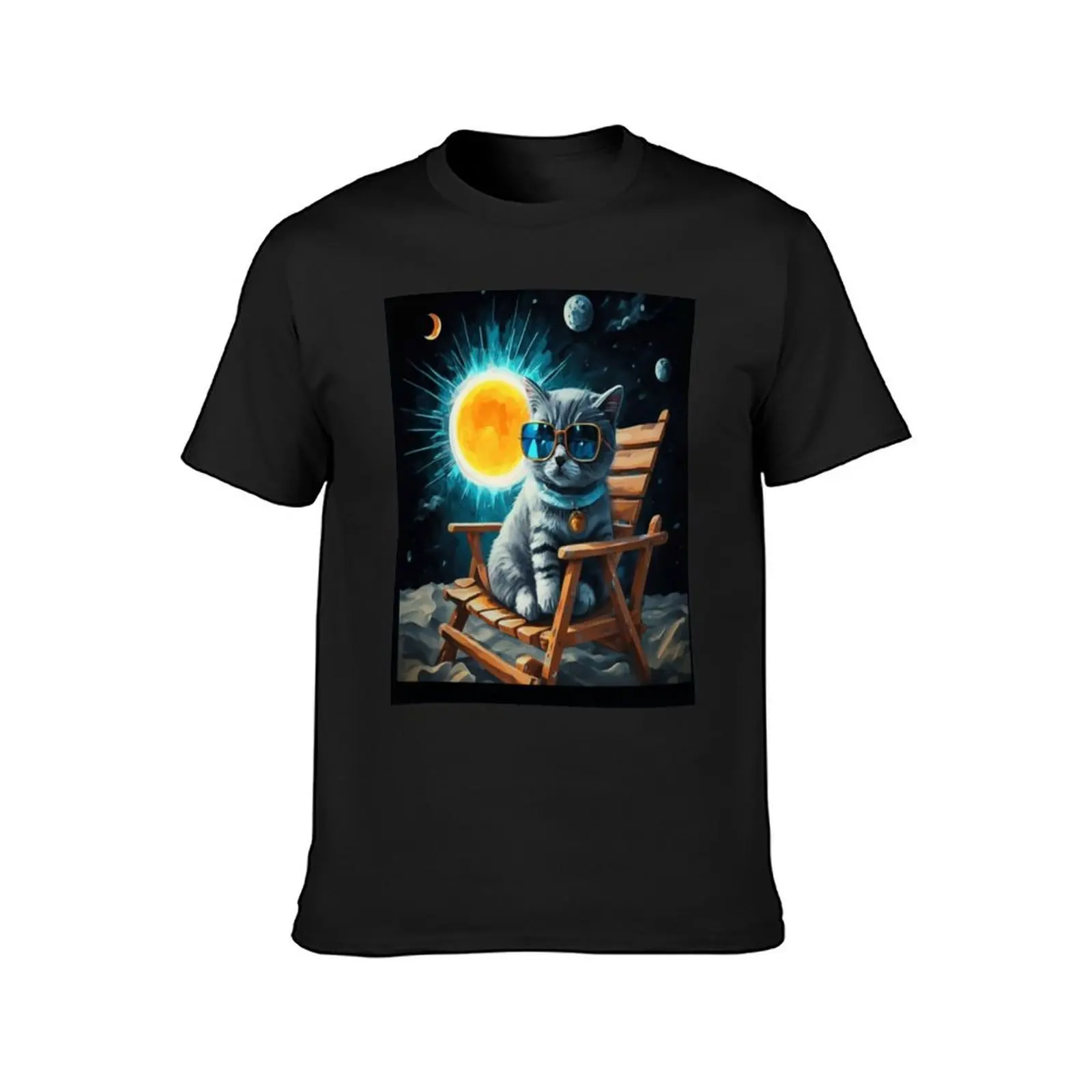 Total Solar eclipse cat. T-Shirt oversizeds customs design your own men t shirts