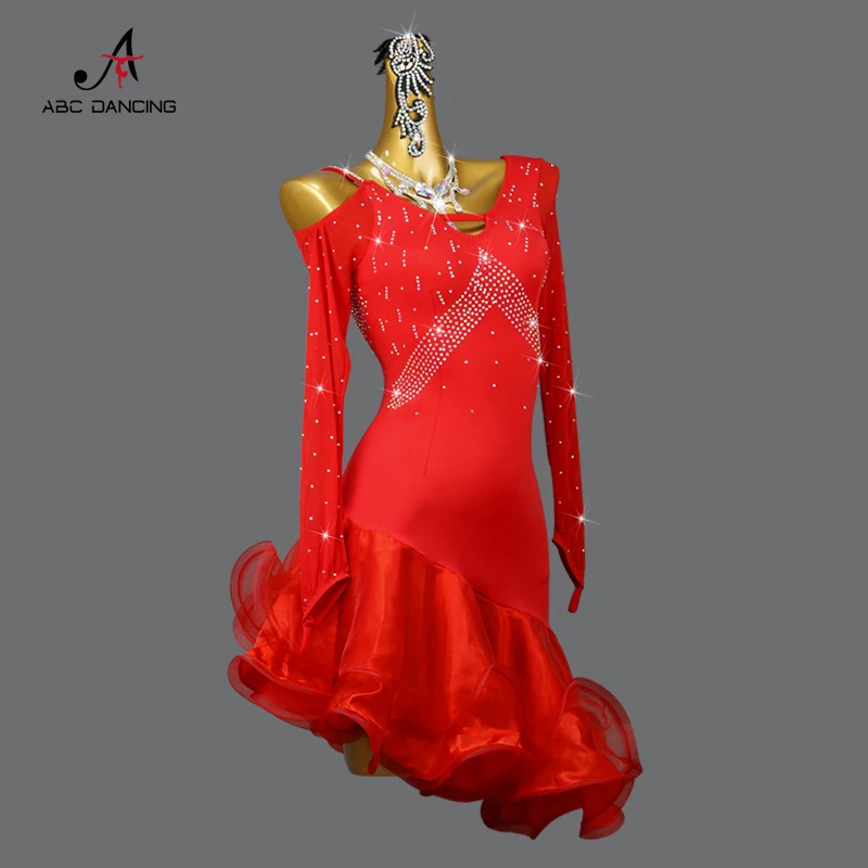 New Latin Dance Dress Line Clothes Women Dancewear Ball Skirt Competition Costume Prom Party Wear Girl kids Sport Suit Customize