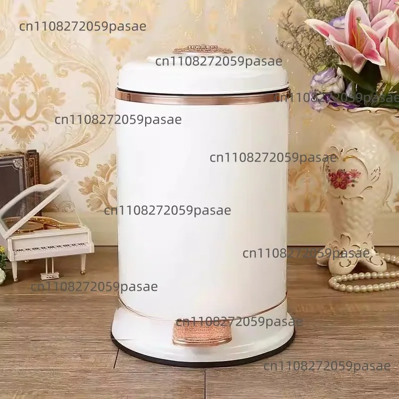 European trash can household living room creative luxury high-end toilet bathroom kitchen pedal 10l