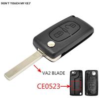 2 Button Replacement Flip Car Remote Key Fob Case CE0523 For Peugeot 308 207 307 807 Citroen C3 Picasso C-Crosser C4 Dispatch C8