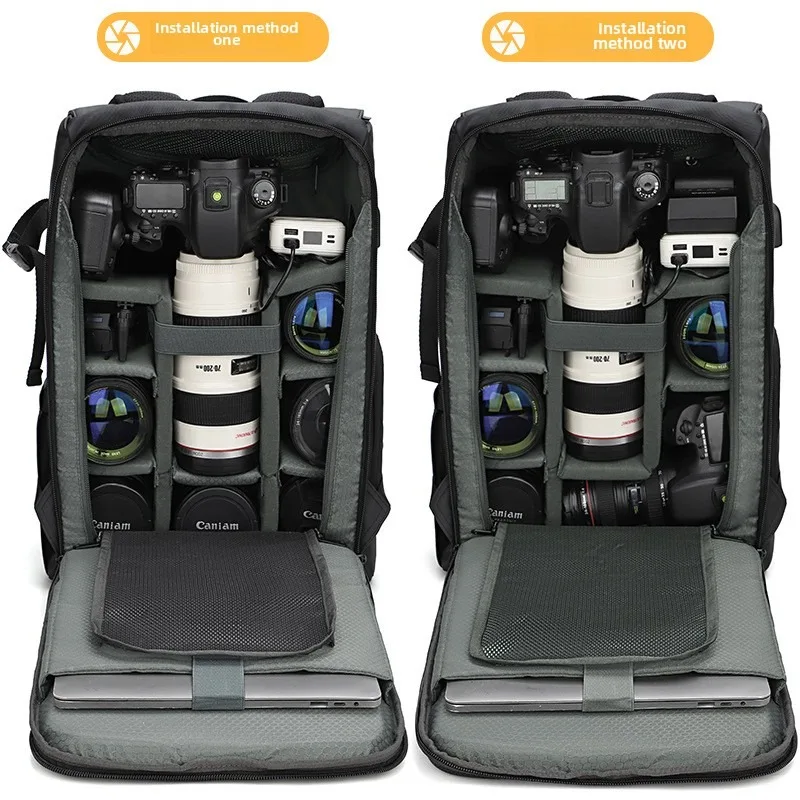 Bolsa para câmera de ombro duplo slr, à prova d'água e antirroubo, grande capacidade, filme, drone, bolsa ao ar livre, ombro duplo