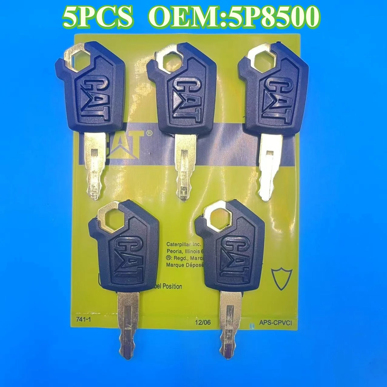 

5PCS BLACK KEYS 5P8500 Carter Excavator Ignition Side Door Key for Models 307 320 336 330 312D C GM Starter Key Replacement Part