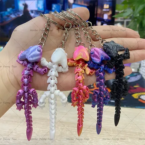 3D Printed Lizard Gecko Chameleon Platypus Flexible Integrated Joint Mobility Animal Statue Ornament Home Desktop Decoration