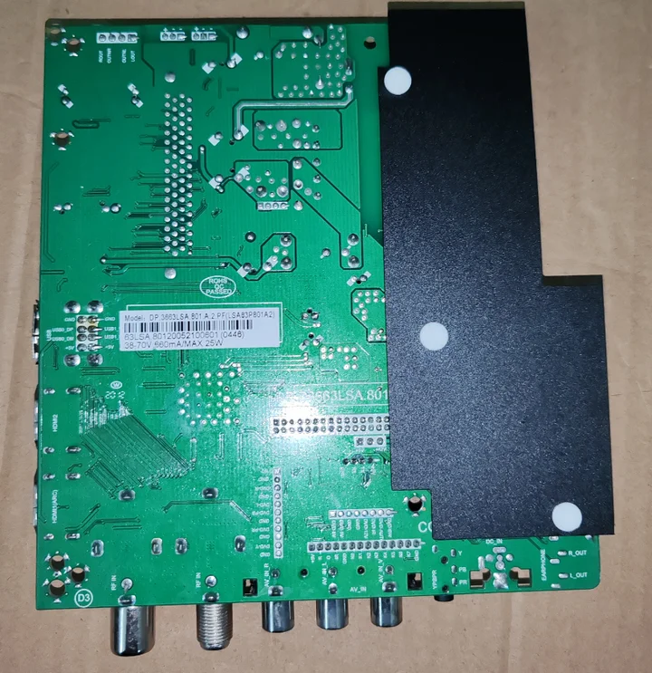 

DP.D3663LSA.801 Three in one TV motherboard for 30--70V 660ma 25w