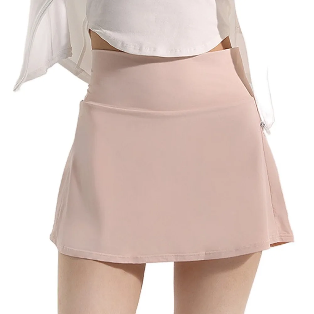 

Anti Glare Pleated Tennis Skirt Quick-Drying with Lining High Waisted Golf Skirts Solid Color Double Layer Yoga Sport Skirt