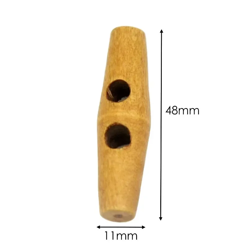 20Pcs Brown Olive Buttons 2 Hole 48MM Cow Horn Wooden Button for Coats Sweaters Sewing Accessories Handmade Bag Decorative