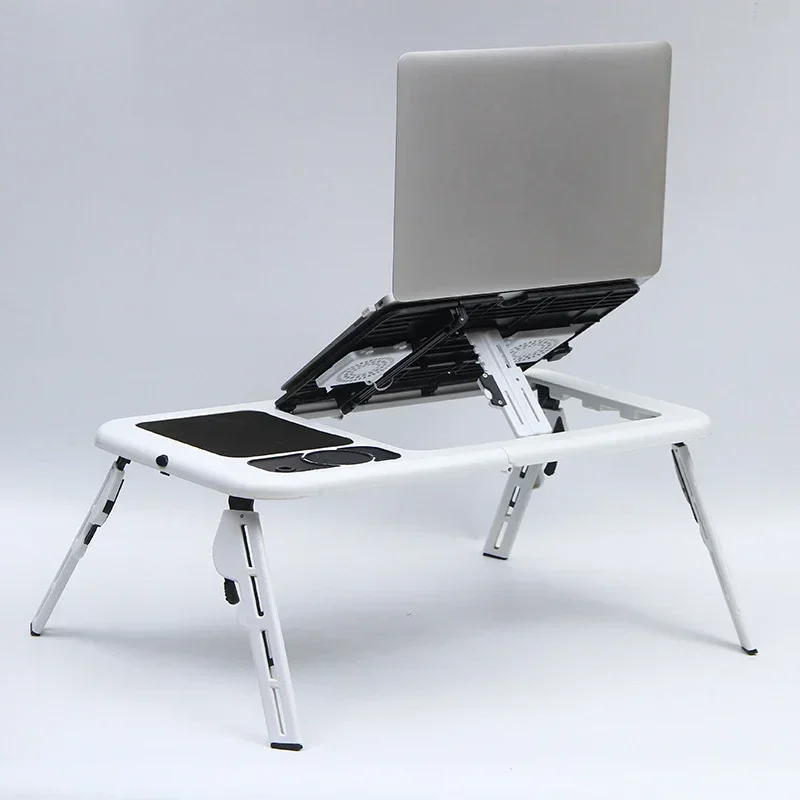 Portable Folding Adjustable Laptop Table with USB Studying Reading Gaming Small Stand Table Desk Cooling Fan for Bed Workbench