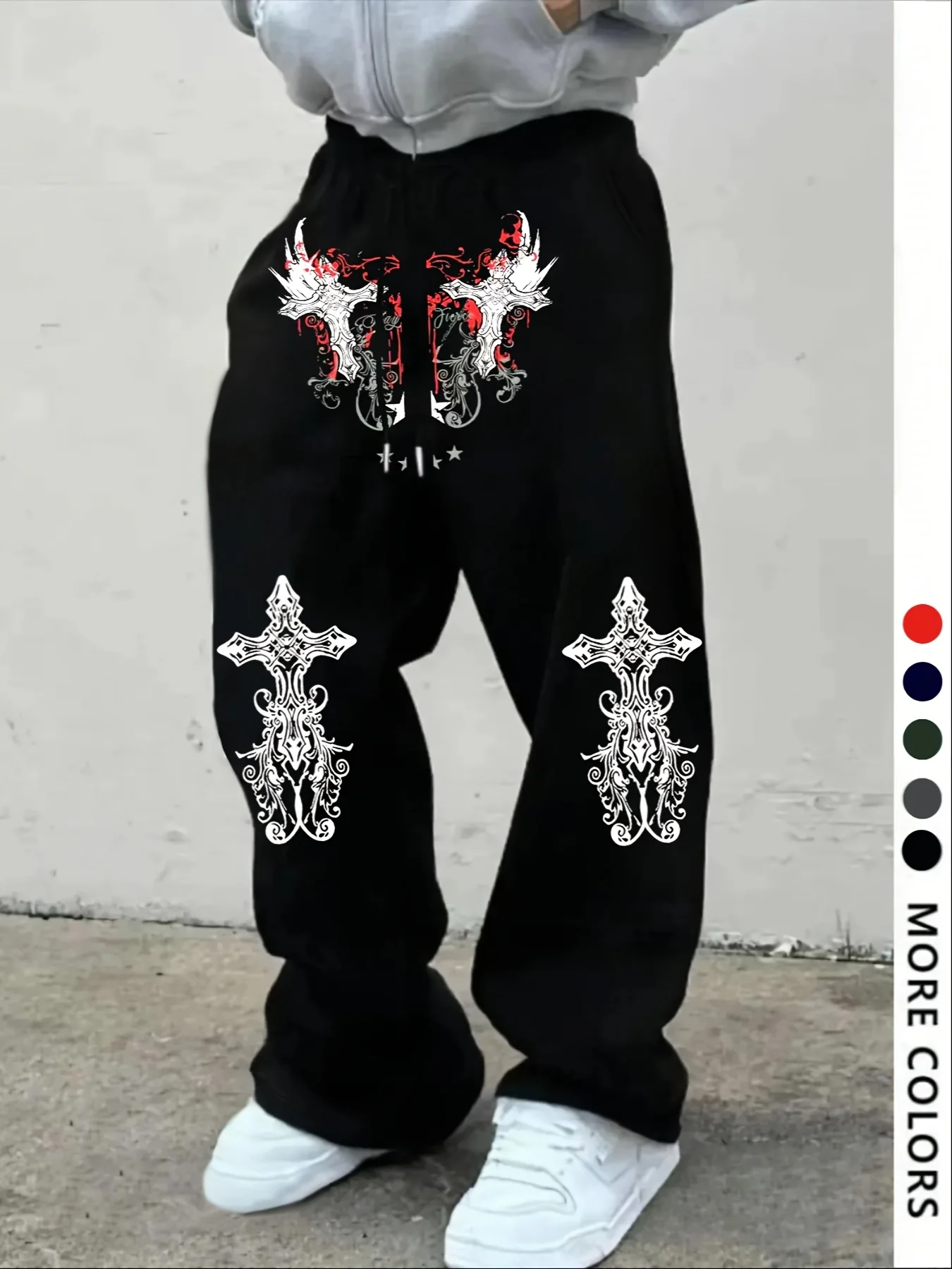 

Мужские универсальные свободные повседневные спортивные брюки с нерегулярным узором на шнурке, весенне-осенние мужские повседневные домашние брюки для улицы