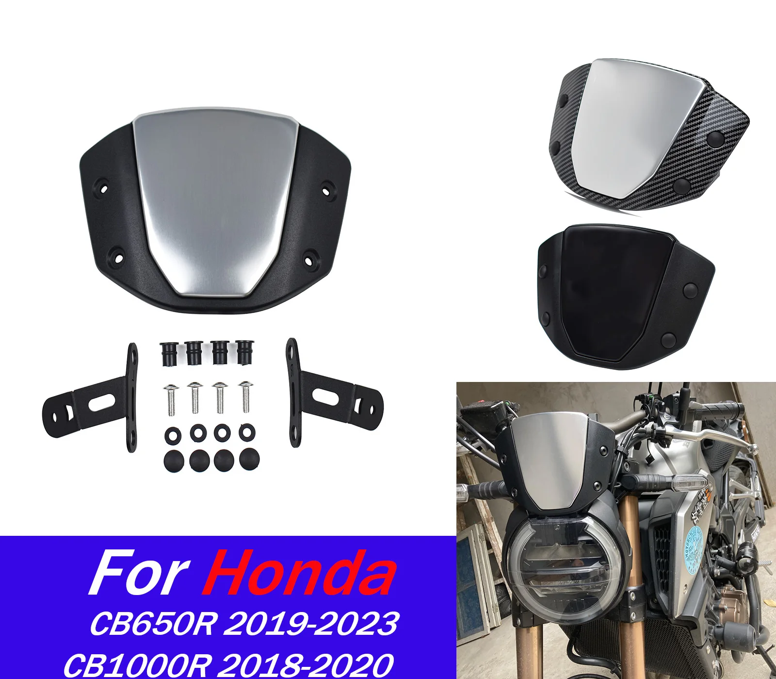 

For CB1000R CB650R Windshield Windscreen For Honda CB 650R 2019-2023 Air Wind Deflectors Motorcycle Front Screen Shield Parts ﻿