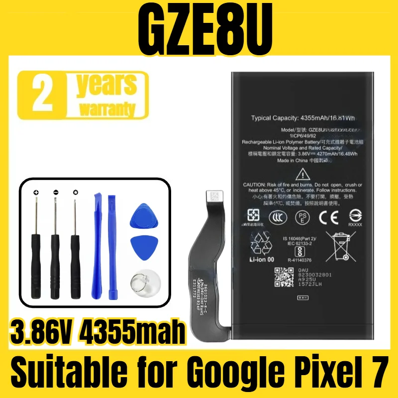 

Suitable for Google Pixel 7 battery GZE8U mobile phone battery, new large capacity, free tool 3.86V 4355mah