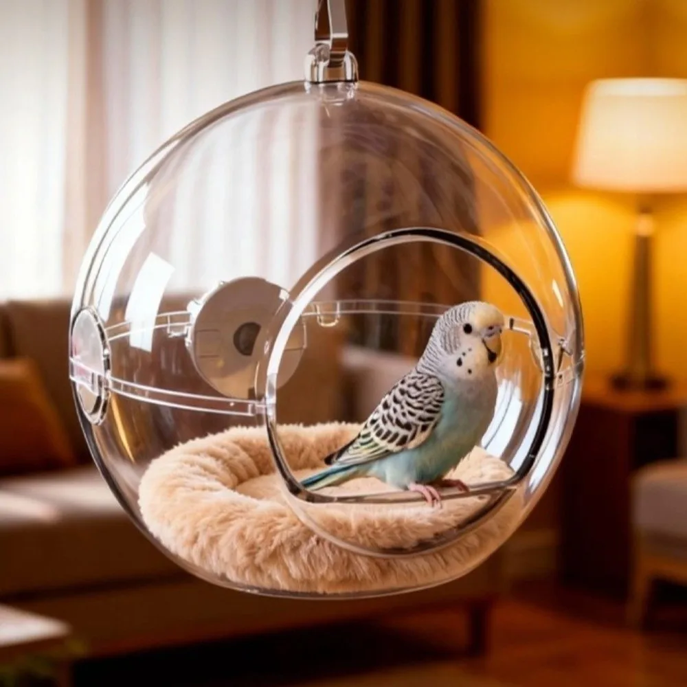 

Spherical Transparent Bird Nest Hanging Bite Resistant Bird Breeding Nest Plastic Wear-resistant Hamster Nest