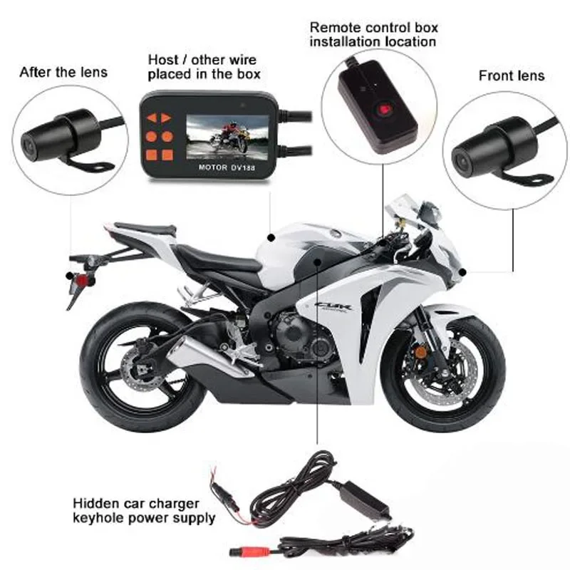 

DV188 2.7 Inch Motorcycle Dash Cam HD 1080P Dual Lens Motorbike Bike Video Recorder Waterproof Night Vision DVR cámara de moto