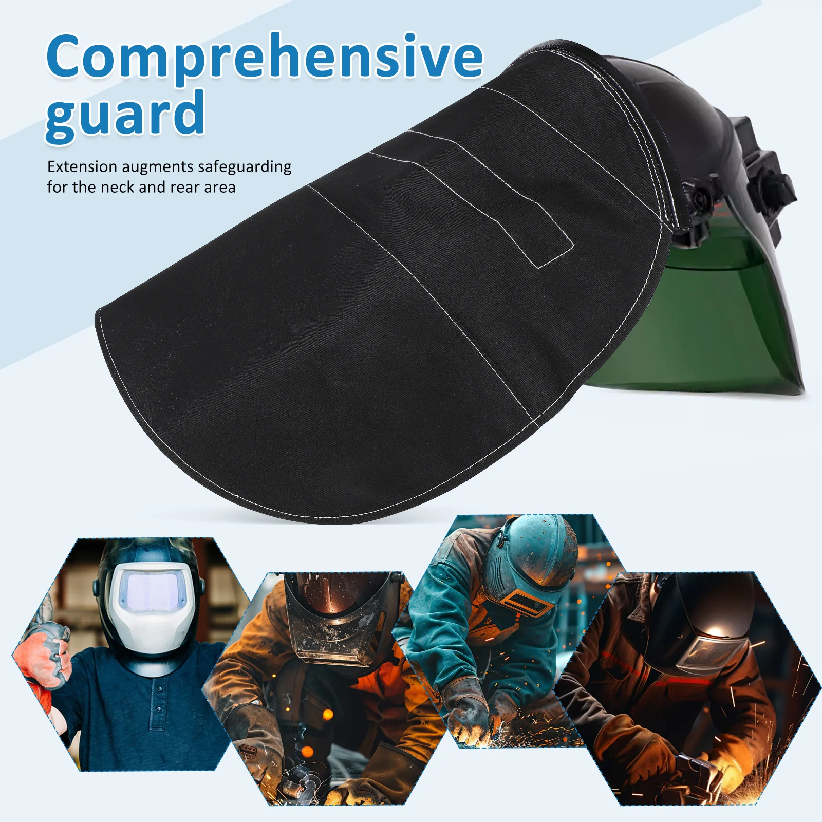 

Welding Extended Cover Black Head Circumference Neck Guard Rear Extension Universal Compatibility Workshop Protection