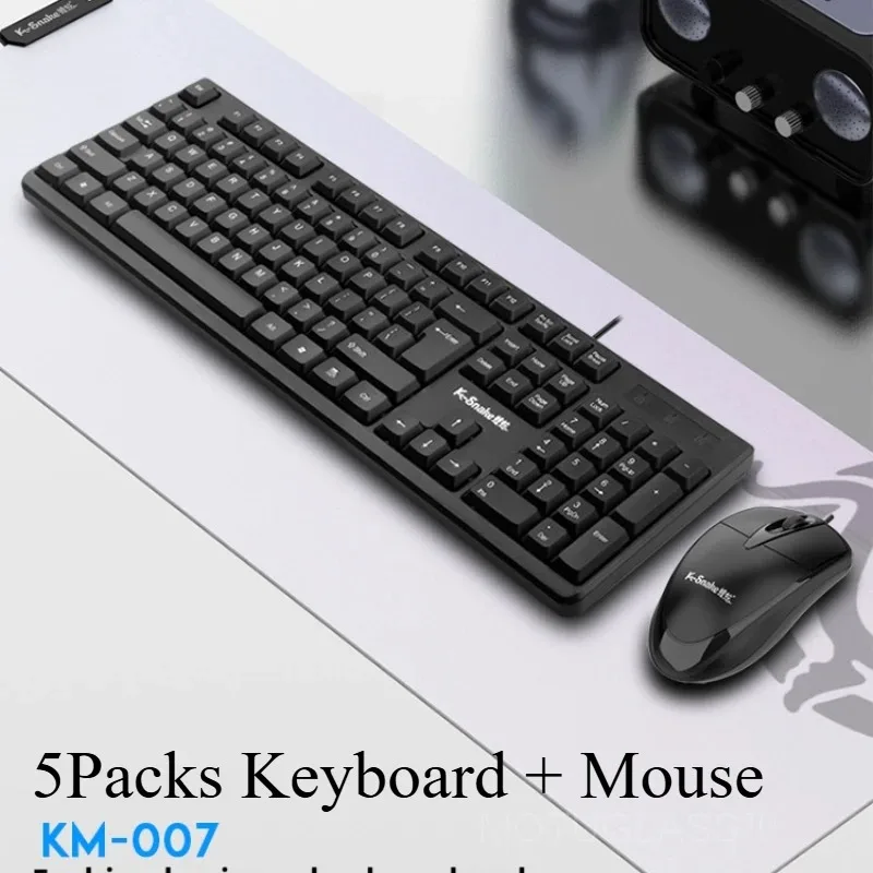 5-Pack USB Wired Keyboard and Mouse Set – Durable Office Combo for Desktop & Laptop, Perfect for Business and Home Use