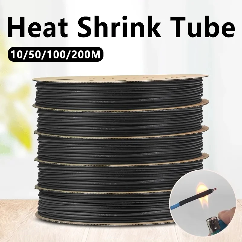 

100 Meters/ 10M 3:1 Heat Shrink Tube with Glue Polyolefin Shrinking Assorted Heat Shrink Tube Wire Cable Sleeving Tubing
