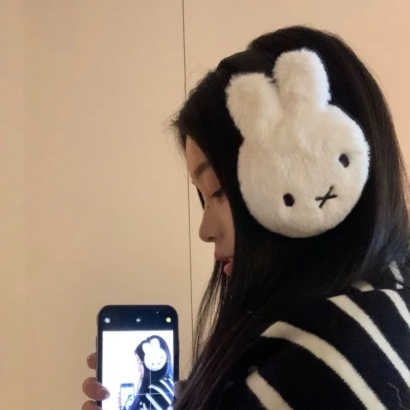 Cartoon Kawaii Earmuffs Female Winter Protection From Cold Keep Warm Ear Bags Antifreeze Ear Protection Plush Windproof Miffy