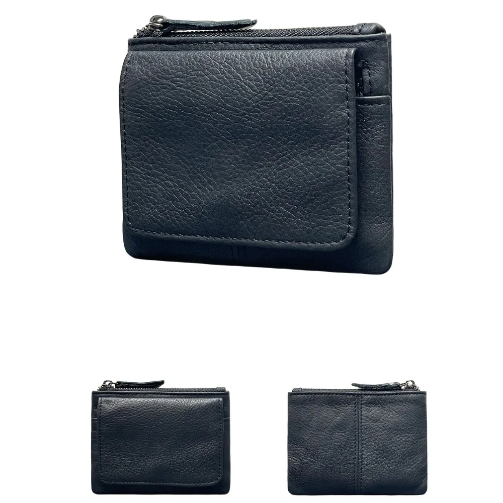 الكلاسيكية بلون الجلد الحقيقي محفظة نسائية للعملات المعدنية الحد الأدنى محفظة صغيرة صغيرة متعددة فتحة للبطاقات حامل بطاقة متعددة الوظائف الذكور #3