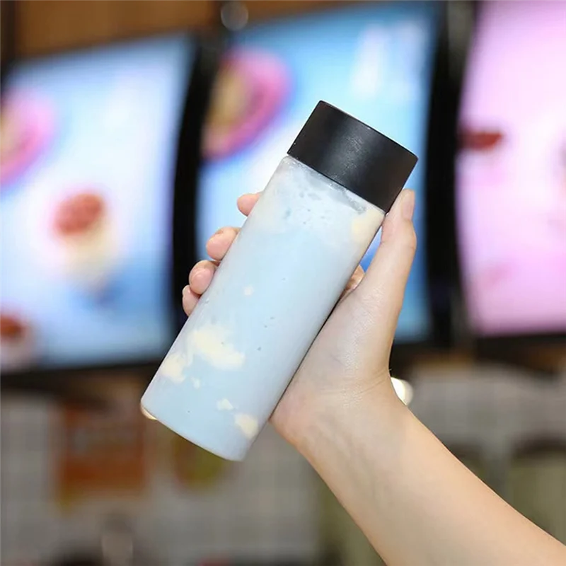 

AA01-10Pcs 400Ml/13.5Oz Plastic Juice Bottle Transparent Coarse Cereals Storage Container Beverage Bottle Durable Easy Install