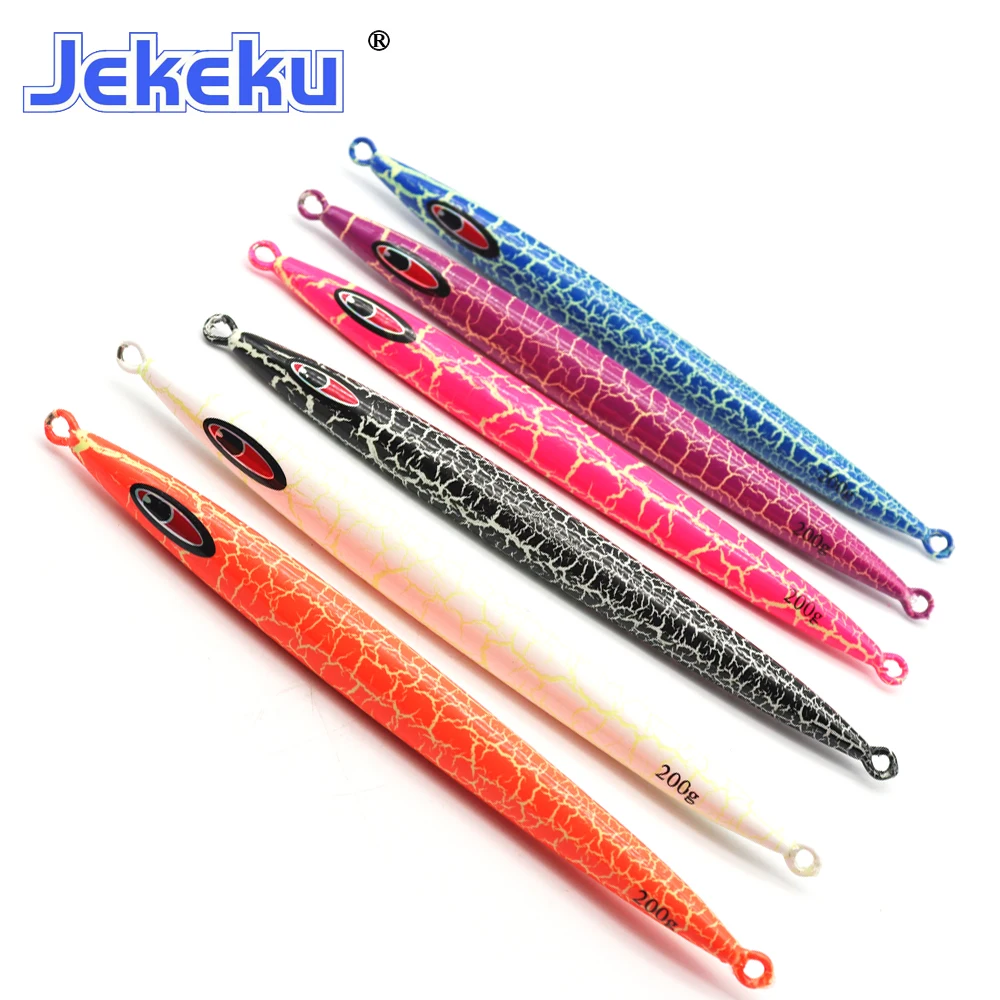 jekeku isca de pesca artificial lento jigging metal fishing lure crack brilho 500g 600g novo pcs 01