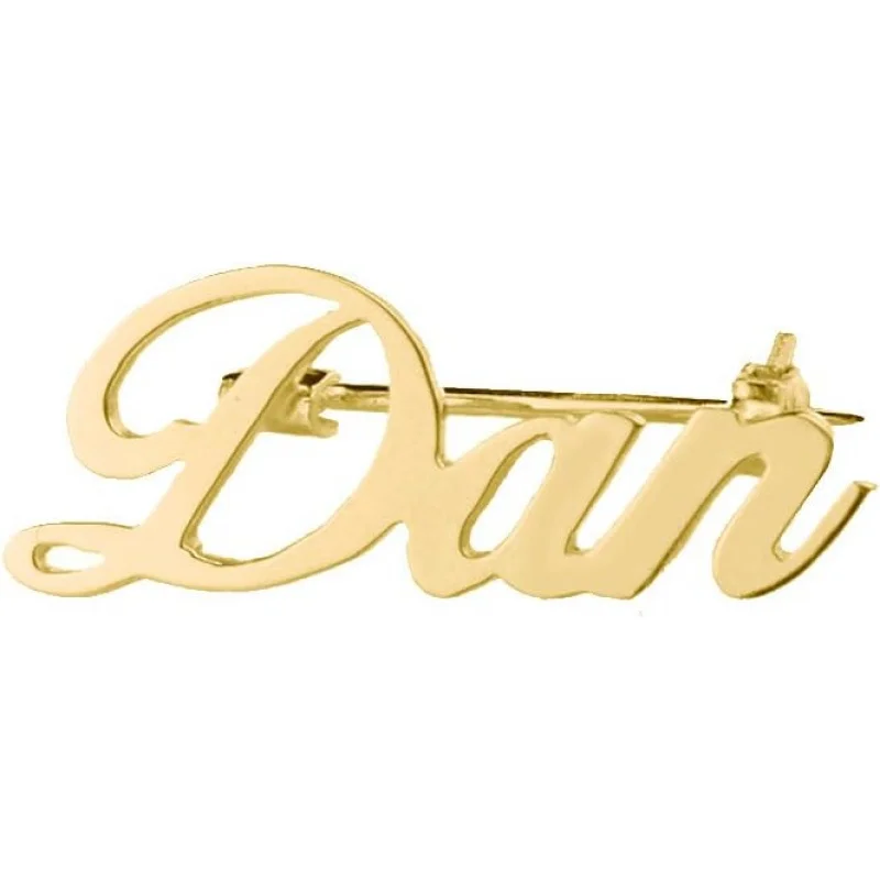 

925 Sterling Silver Personalized Name Brooch - Custom Script Writing Name Pin 3.5-4cm Customizable Gift for Women Men