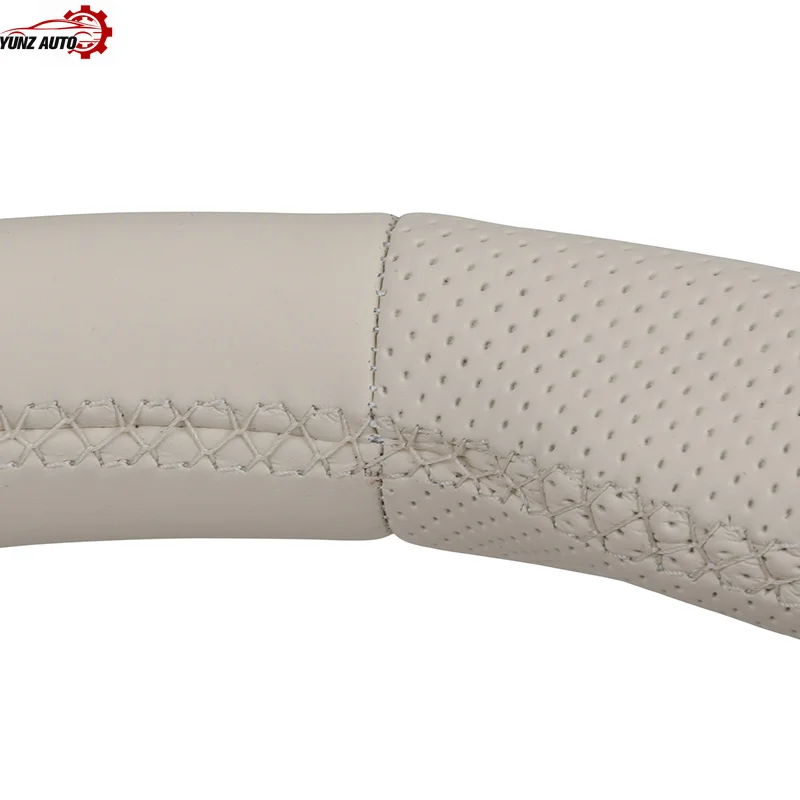 Weißes Voll-Lederlenkrad für W204 W205 W206 W211 W212 W176 W213 Cla W210 W124 C117 W177 W221 W222 S63 AMG – Detail 3