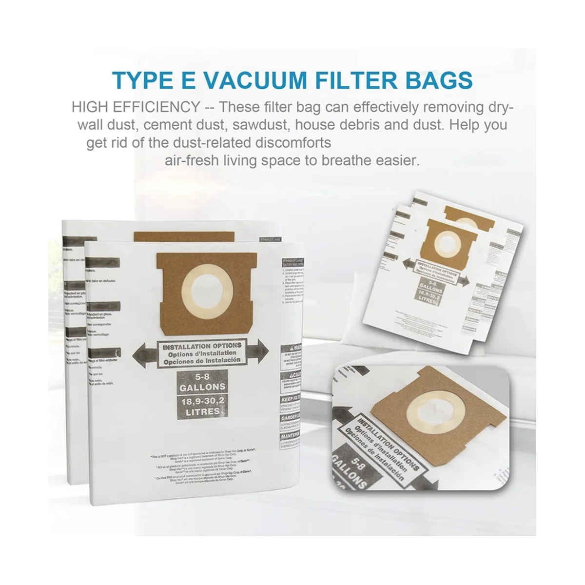 7 шт. универсальный мешок для сухой пыли от 5 до 8 галлонов для пылесборников емкостью 5-8 галлонов