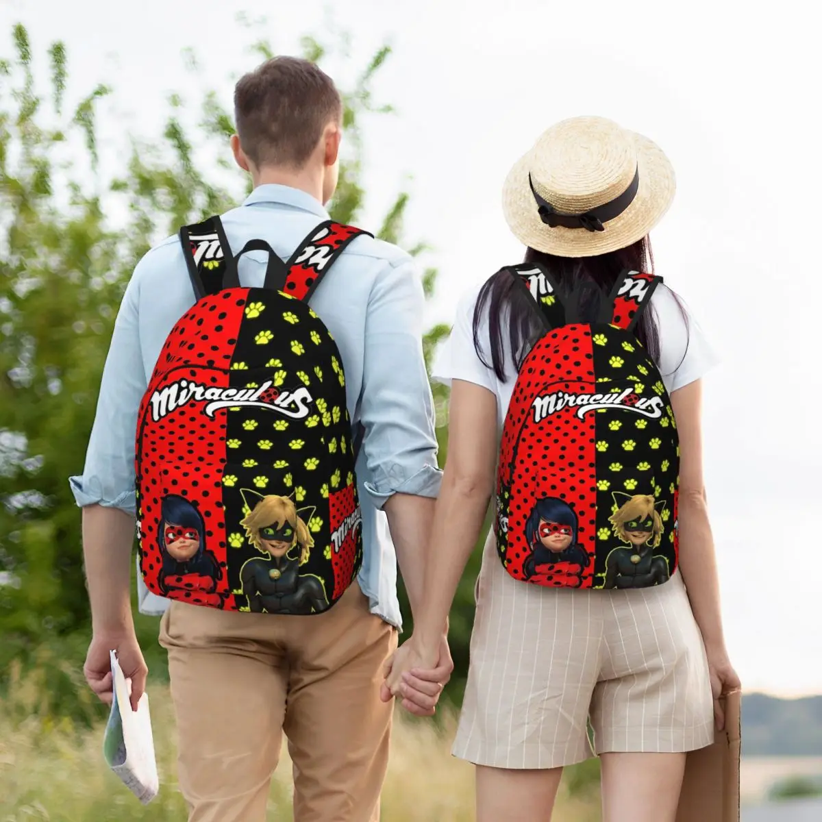 Miratulou Ladybugss para adolescentes, mochila escolar para estudiantes, superhéroe, mágico, mochila de día, deportes universitarios de secundaria