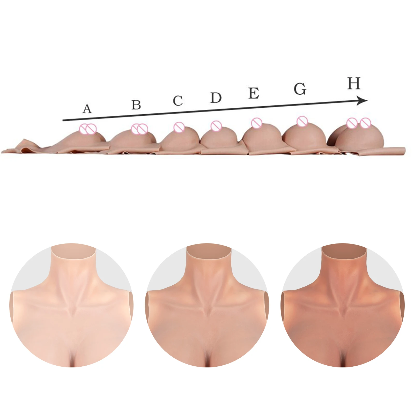 KUMIHO C/G Cup Silicone Breast Forms Crossdressing Sissy for Men Drag Queen Fake Boobs Fake Chest Transgender Cosplay