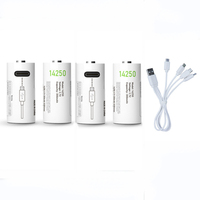 4PCS 3.7V 300mAh 14250 rechargeable lithium battery USB rechargeable PLC device battery with type-c charging cable