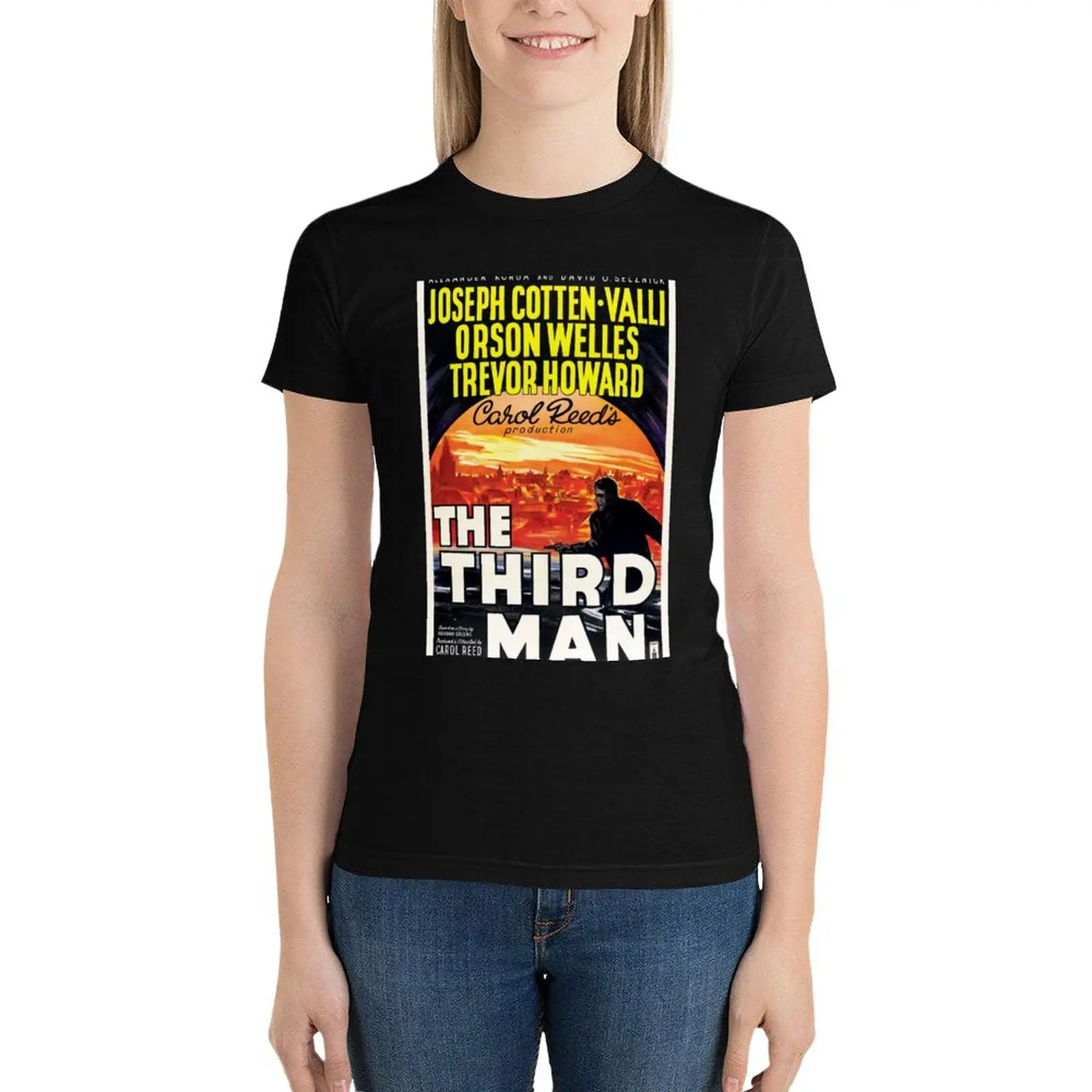 

The Third Man - vintage film noir movie poster T-Shirt Short sleeve tee cute tops graphic t-shirts for Women