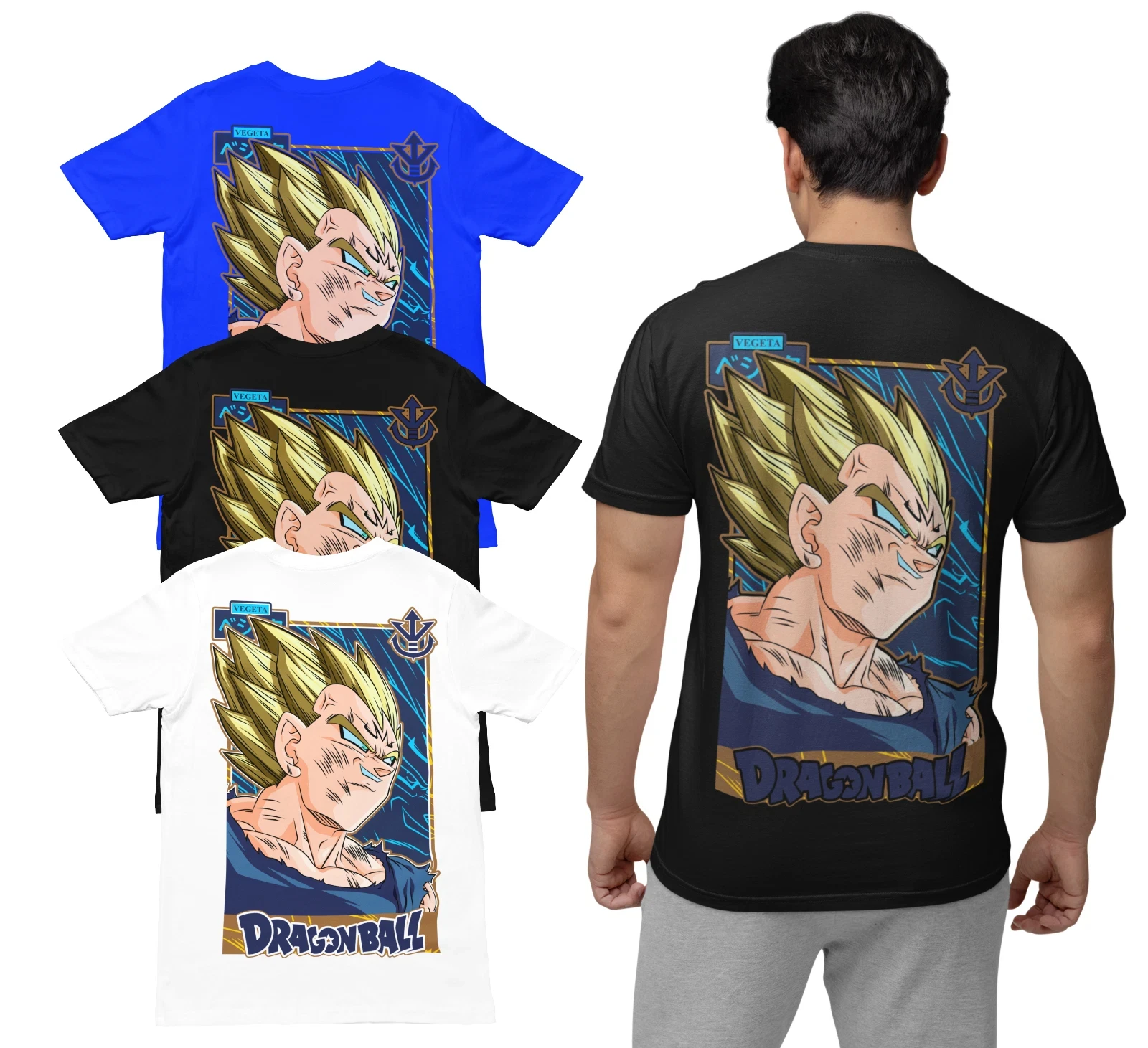 Kaos Biologis Pria Dragon Ball Back Pressure High Goku Begeta Majin Buu Hadiah Penggemar Kaos Cocok untuk Pria dan Wanita