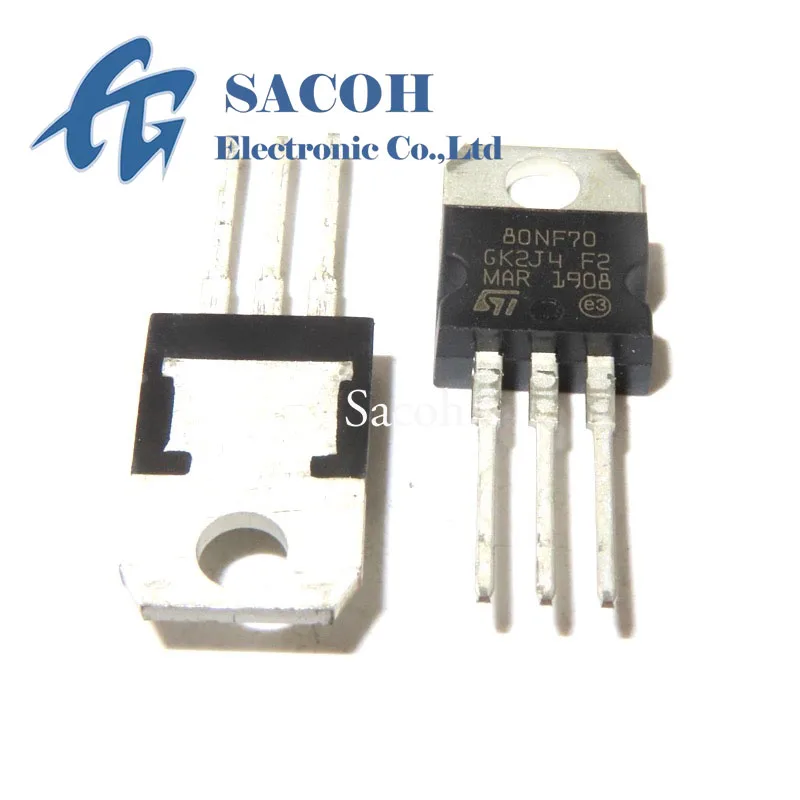 

New Original 10Pcs STP80NF70 80NF70 TO-220 68V 98A MOSFET Field Effect Transistor In Stock