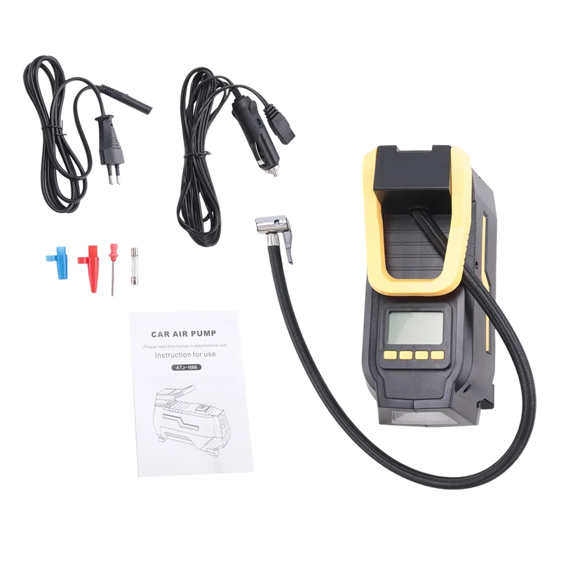 

ABXN-Car AC/DC 12V Tire Inflator Portable Air Compressor Digital Air Pump With LED Light & Long Power Cords Home