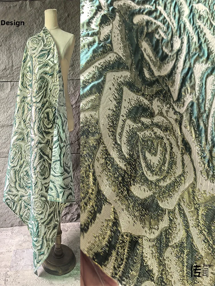 

Ретро-золотая ткань с текстурой розы для одежды, высококачественная ткань для ханьфу, художественной росписи и декоративных элементов своими руками