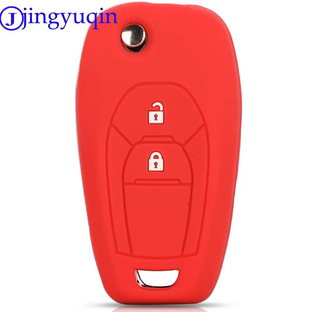 jingyuqin Silicone 2/3 Button Remote Car Key Shell Fob For Chevrolet Cruze Aveo 2014-2018 Car Key Case Folding Flid Parts