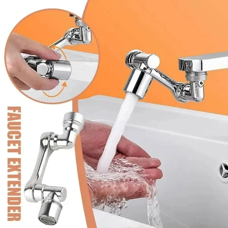 1080° Rotation Universal Faucet Extender Sprayer Head Kitchen Mechanical Arm Extension Mixer Aerator Bubbler Faucet Converter