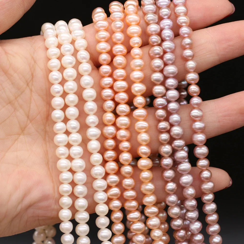 

5-6mm Natural Freshwater Pearl White Pink Purple Loose Spacer Beads for Jewelry Making DIY Necklace Bracelet Earrings Accessory