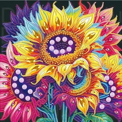 DIY Sunflowers Diamond Art Painting Kits for Adults,5D Special Shape Crystal Rhinestone Diamond Art Kits for Beginners