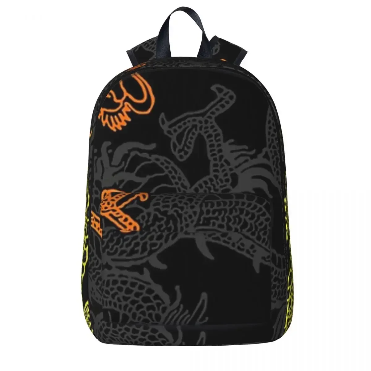 

Golden Chinese Dragon Pattern Backpacks Boys Girls Bookbag Fashion Students School Bags Portability Travel Rucksack Shoulder Bag