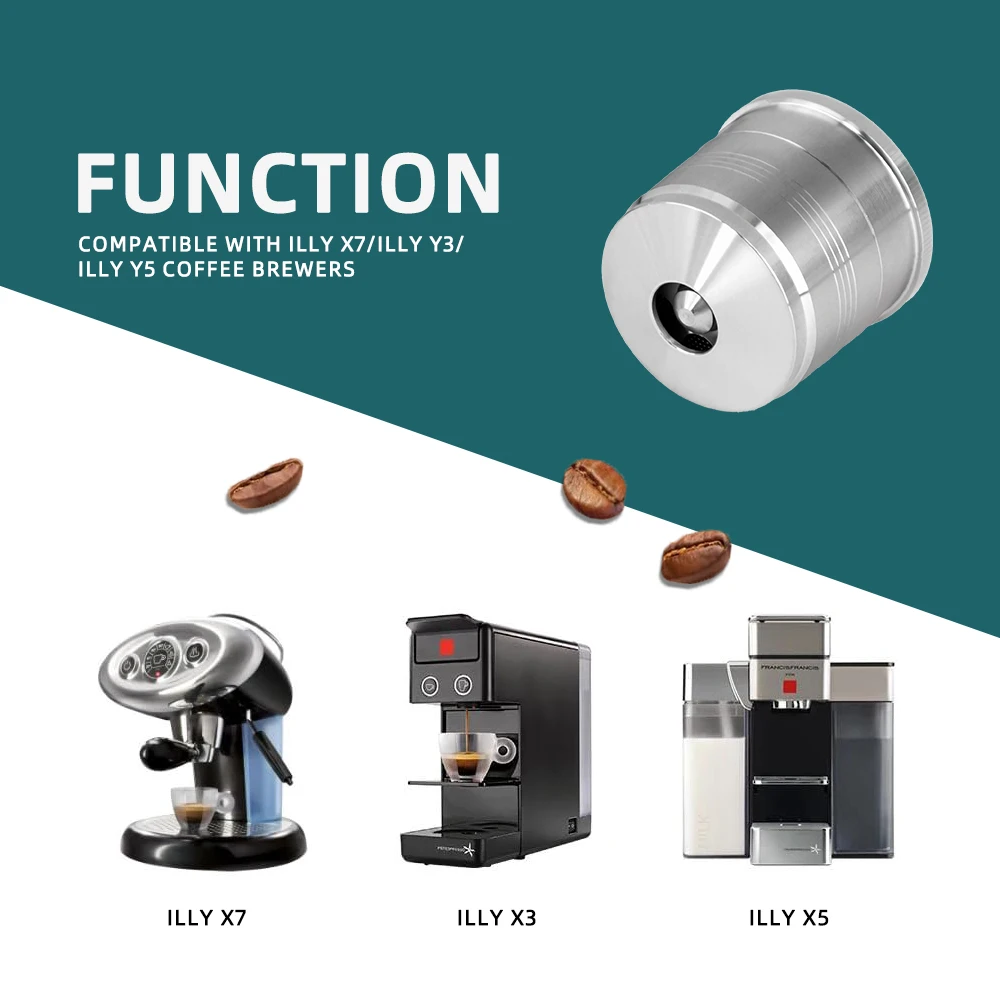 Stainless Steel Refillable Capsule  Compatible With illy X7/illy Y3/illy Y5 Makers Coffee Filters Reusable Pods view 3