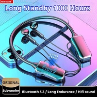 #Ultra Long Life Bluetooth5.2 Earphones LED Display HiFi Sound Earbuds Wireless Headphones Sports Neckband Neck-hanging Headsets