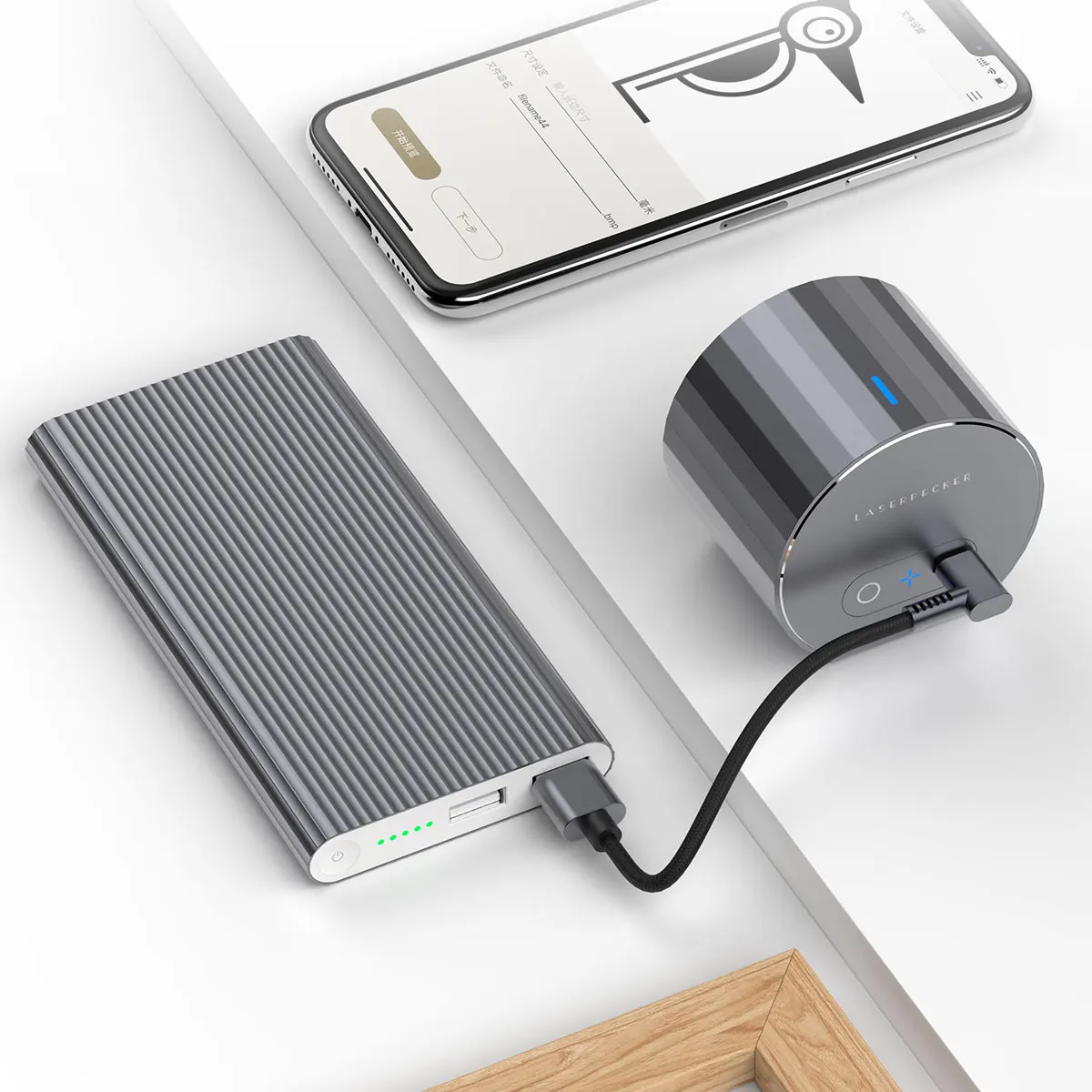 آلة النقش بالليزر الصغيرة المحمولة LaserPecker 1 Pro، آلة النقش بالليزر المدمجة DIY