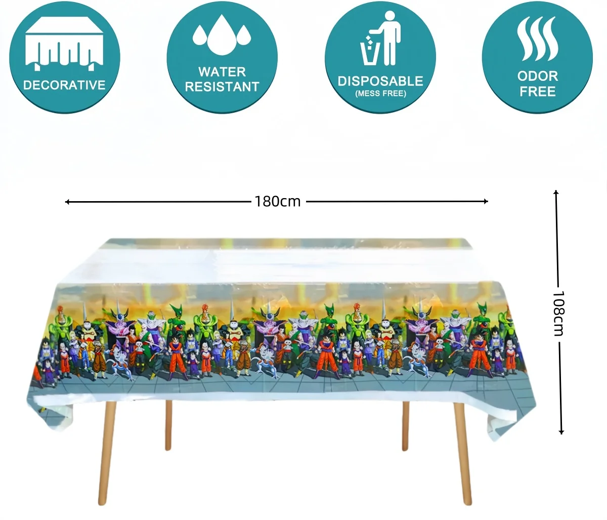 Dragon Ball Tablecloth Birthday Party Dcorations Goku Disposable Table Cloth Table Cover Baby Shower Kids Gift Party Supplies ﻿